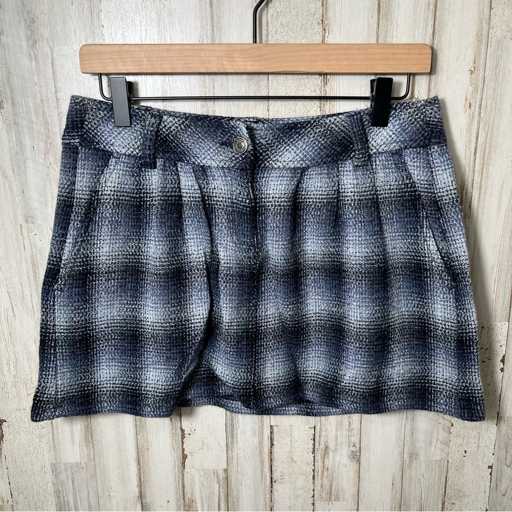 London Jean Plaid Wool Rayon Mini Skirt Vintage Y2K Womens Size 4/Medium
